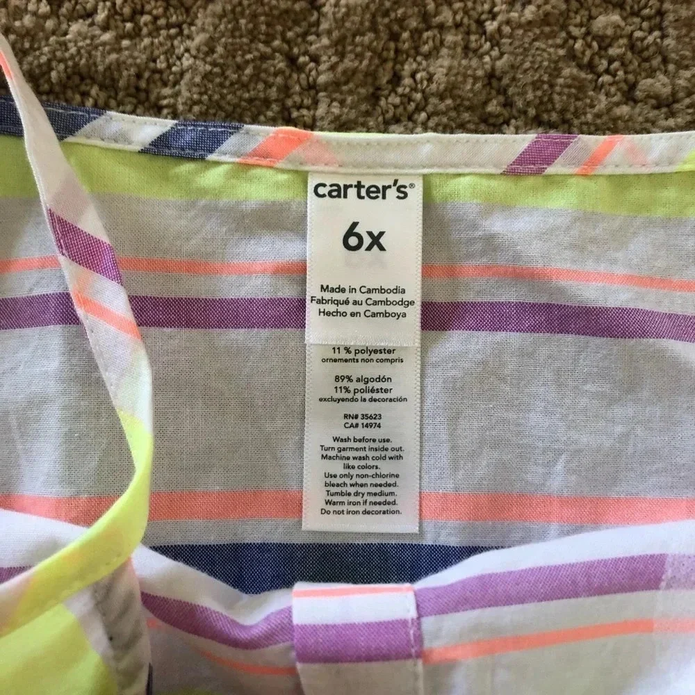 Nwt new carters striped sun dress 6 6x